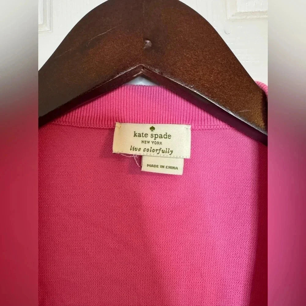 Kate Spade cardigan size medium pearl beaded Tula pink white - Picture 2 of 6
